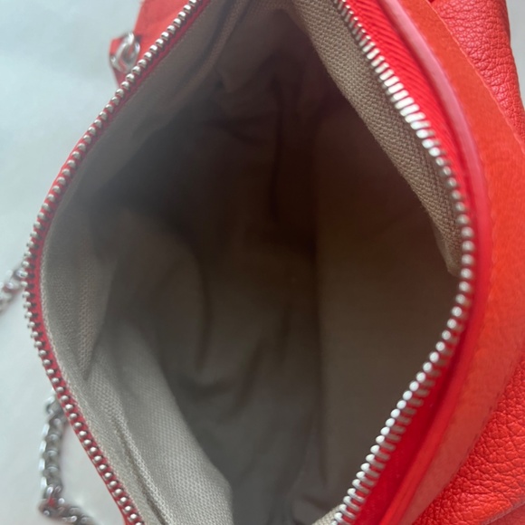 Givenchy Tangerine Red Sugar Goatskin Mini Chain Pandora Crossbody Bag Purse - Picture 7 of 10